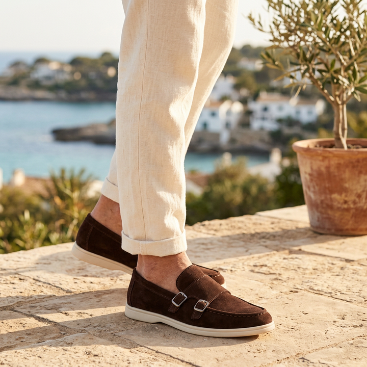 Men’s Loafers with Double Buckle Detail & Slip On | Casual