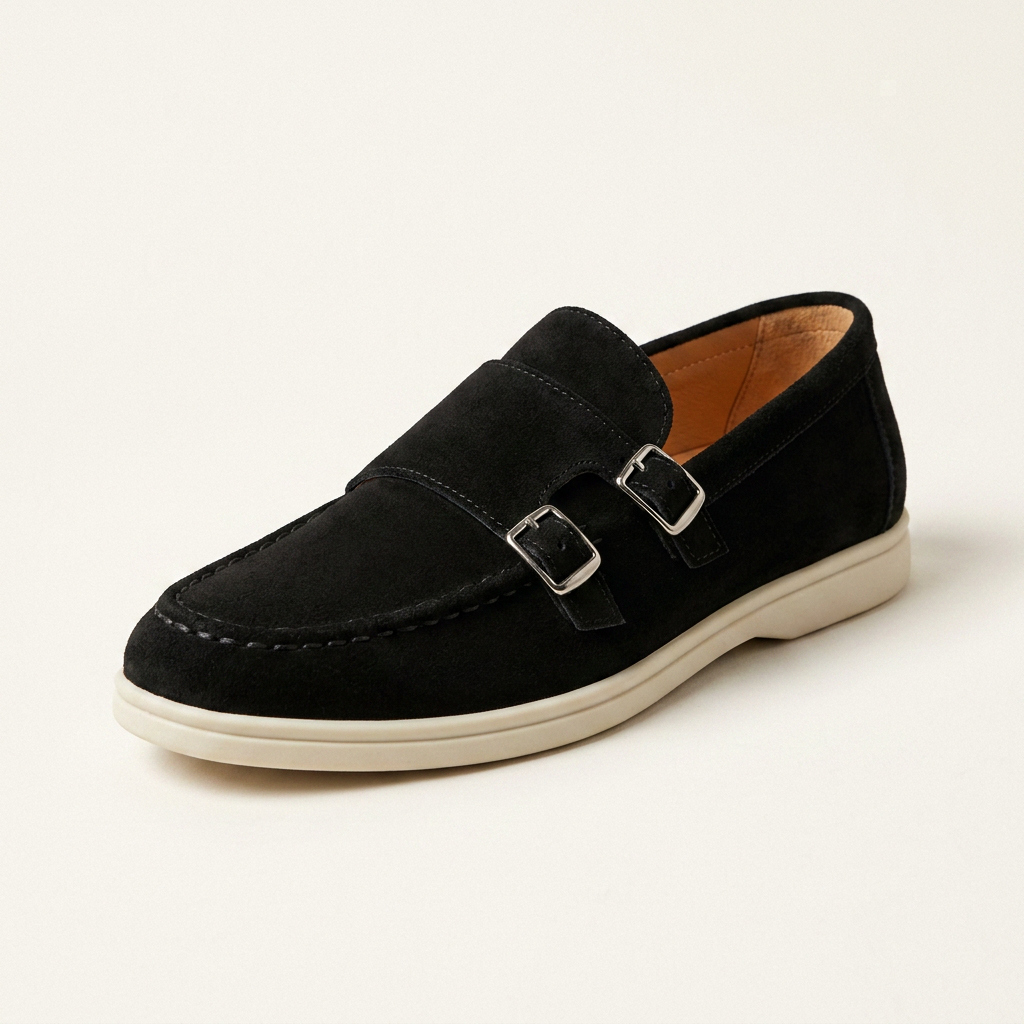 Men’s Loafers with Double Buckle Detail & Slip On | Casual