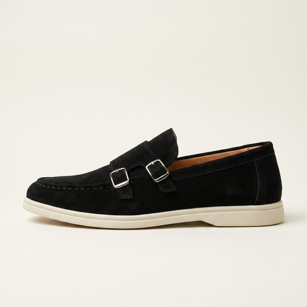Men’s Loafers with Double Buckle Detail & Slip On | Casual