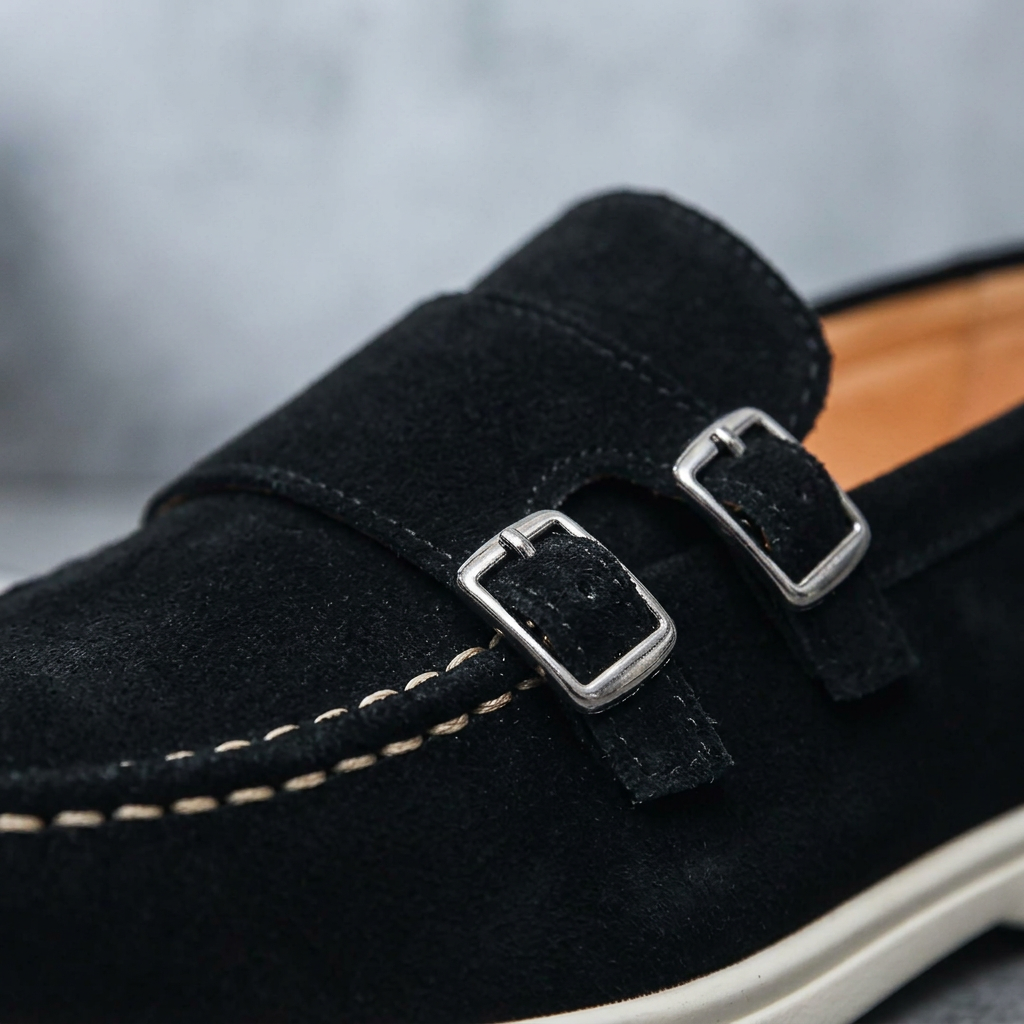 Men’s Loafers with Double Buckle Detail & Slip On | Casual