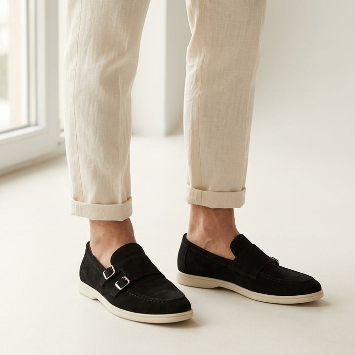 Men’s Loafers with Double Buckle Detail & Slip On | Casual