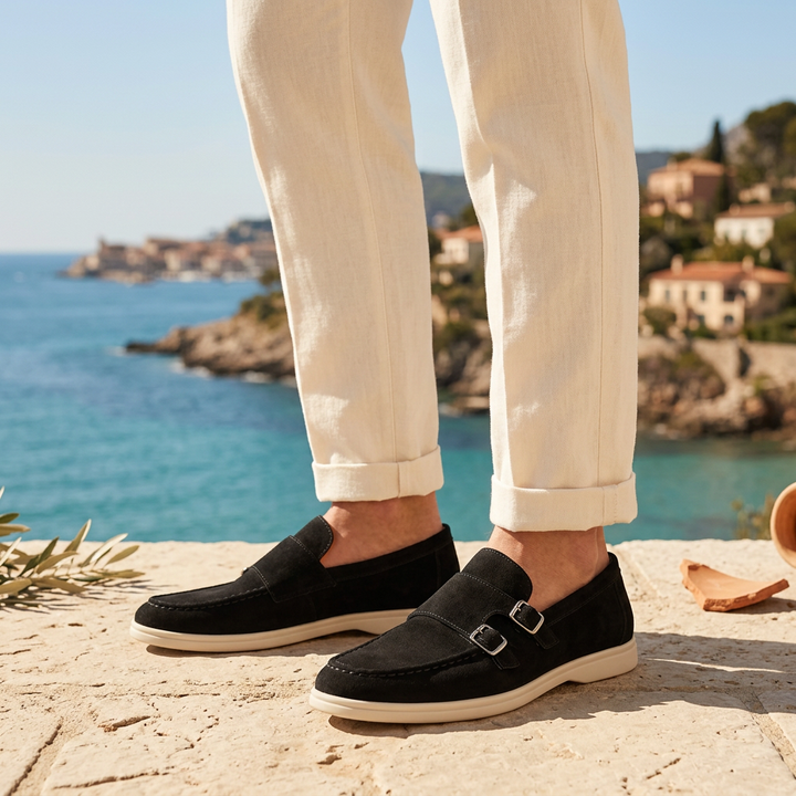 Men’s Loafers with Double Buckle Detail & Slip On | Casual
