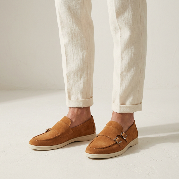 Men’s Loafers with Double Buckle Detail & Slip On | Casual