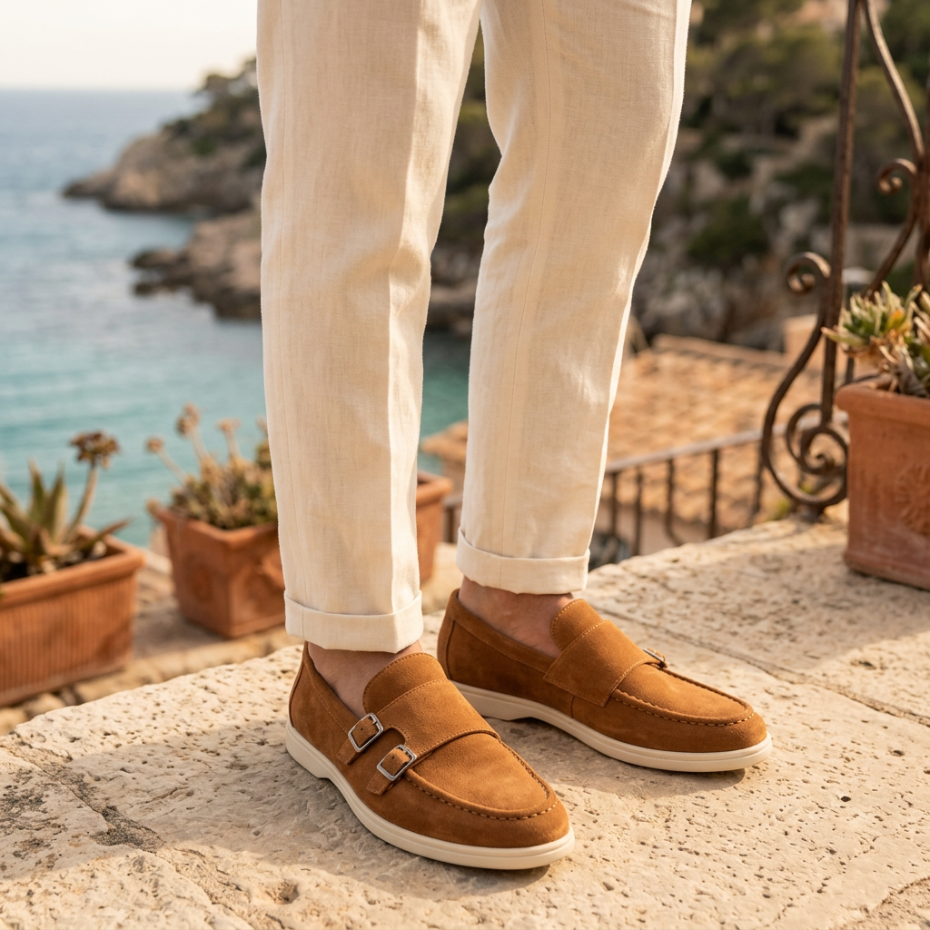 Men’s Loafers with Double Buckle Detail & Slip On | Casual