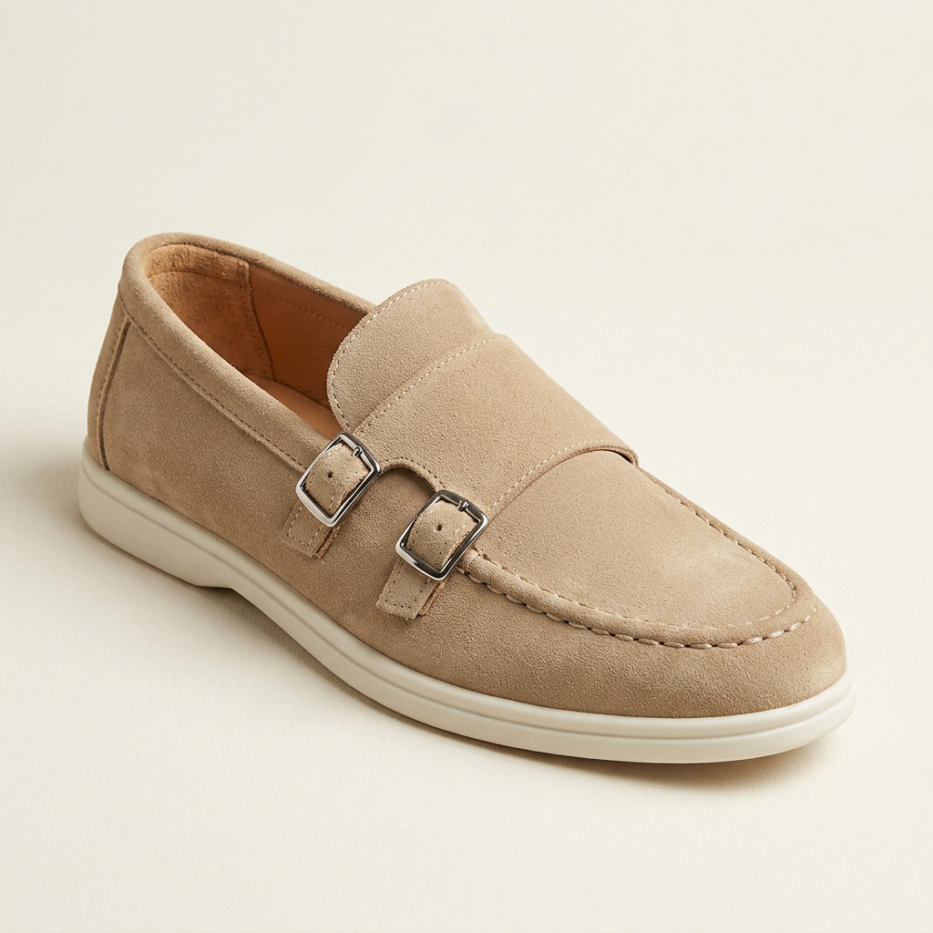 Men’s Loafers with Double Buckle Detail & Slip On | Casual