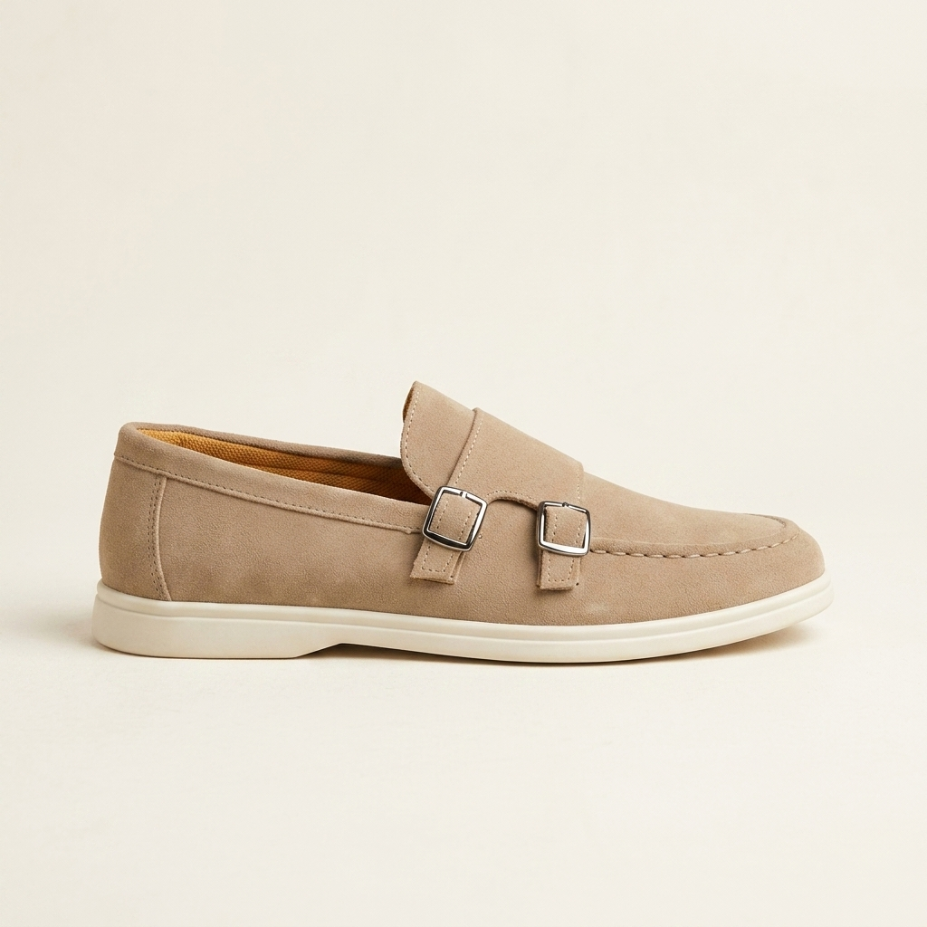 Men’s Loafers with Double Buckle Detail & Slip On | Casual