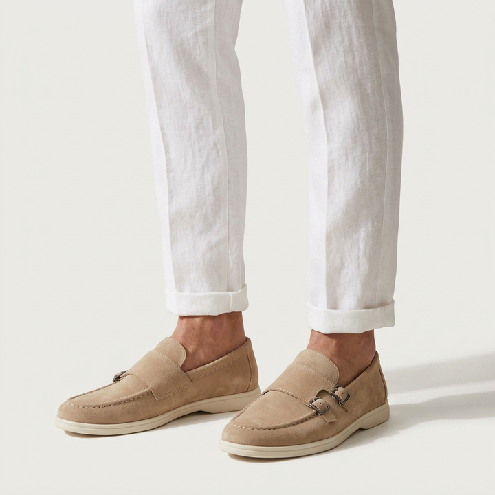 Men’s Loafers with Double Buckle Detail & Slip On | Casual
