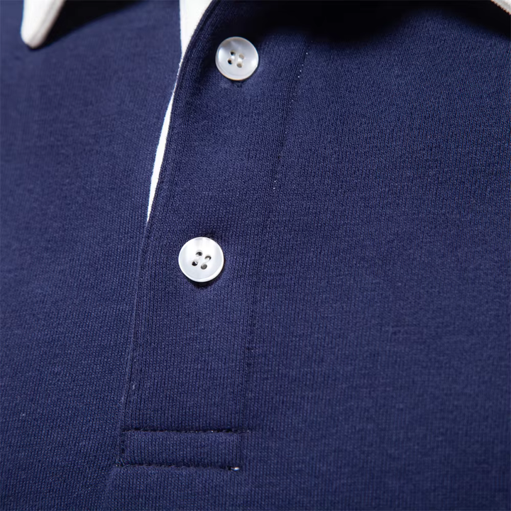 Men's Long-Sleeve Shirt with Contrast Collar | Polo