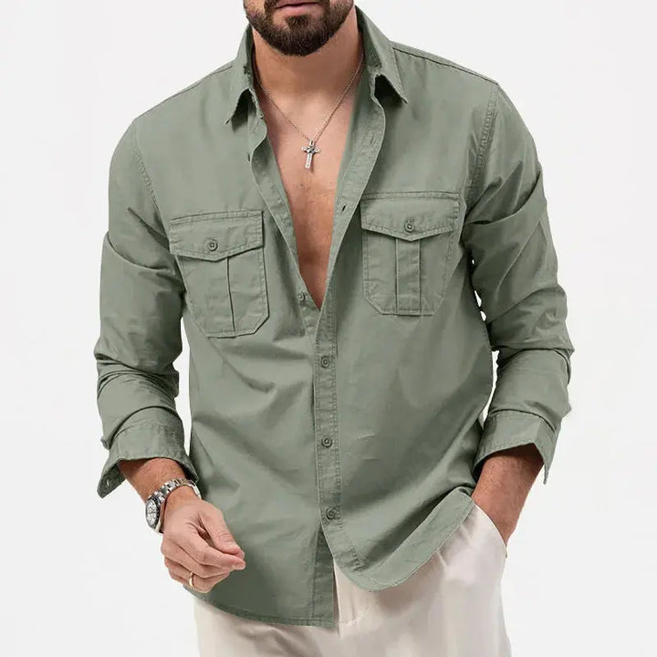 Men's Long-Sleeve Shirts with Chest Pockets | Button-Up