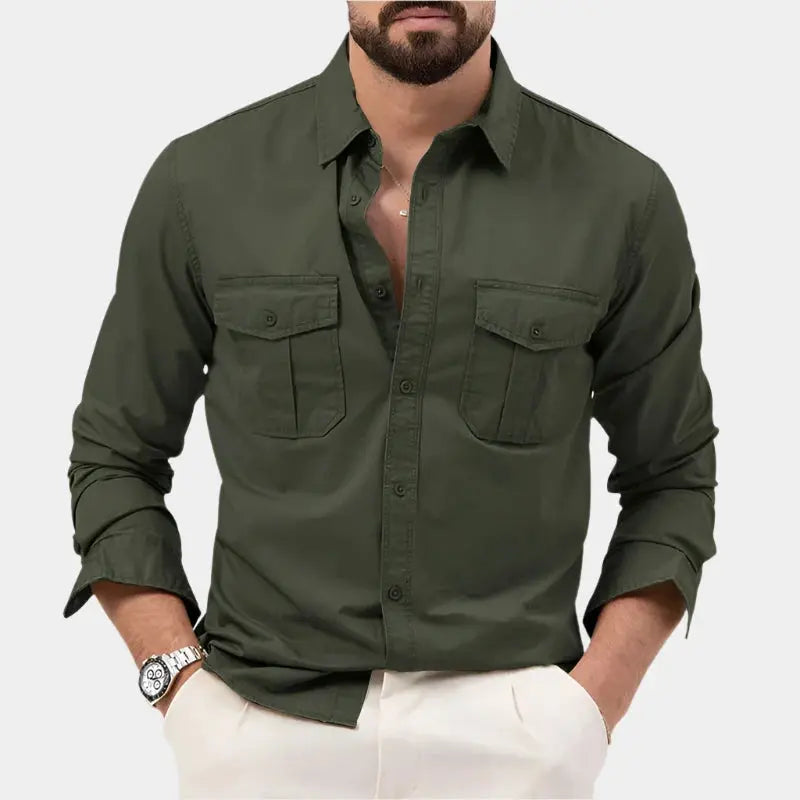 Men's Long-Sleeve Shirts with Chest Pockets | Button-Up