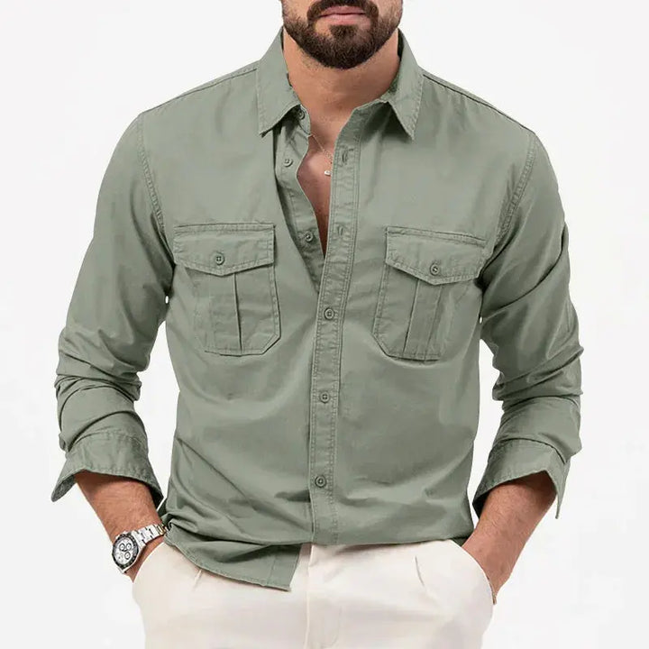 Men's Long-Sleeve Shirts with Chest Pockets | Button-Up