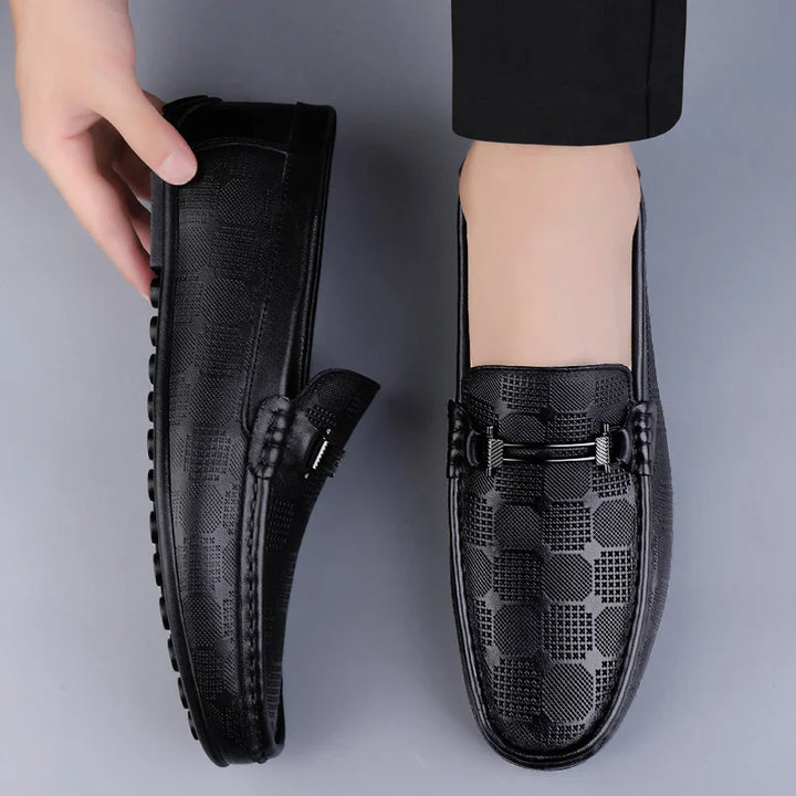 Men's Moccasin Loafers with Pattern & Slip-On | Casual