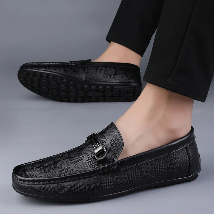 Men's Moccasin Loafers with Pattern & Slip-On | Casual