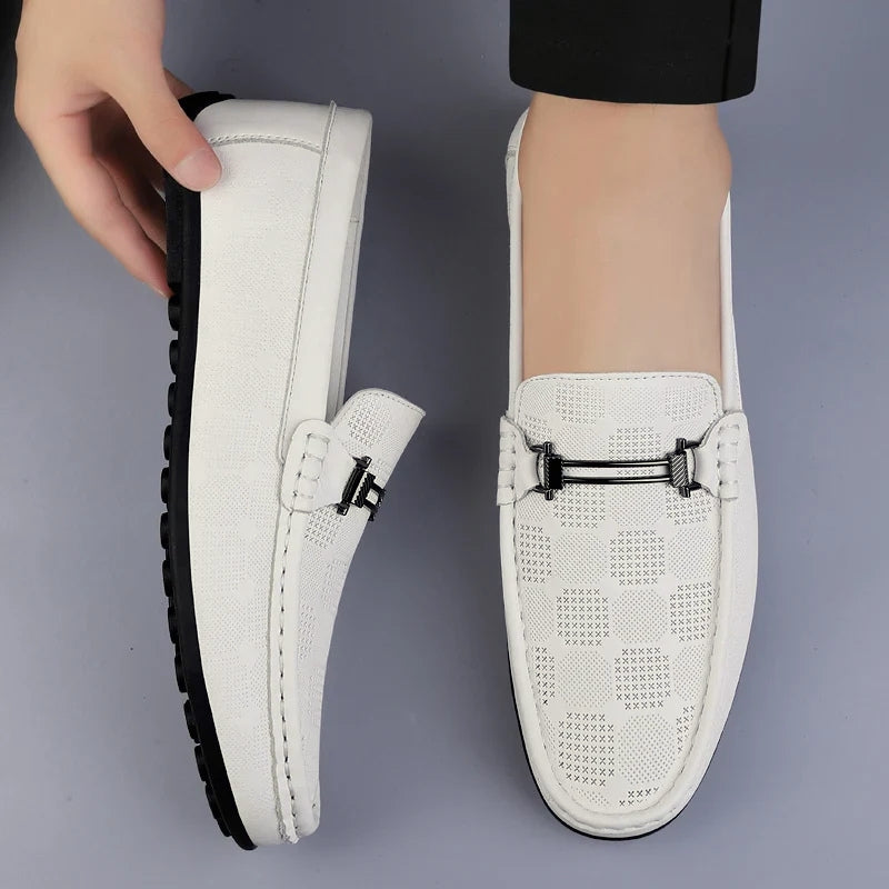 Men's Moccasin Loafers with Pattern & Slip-On | Casual
