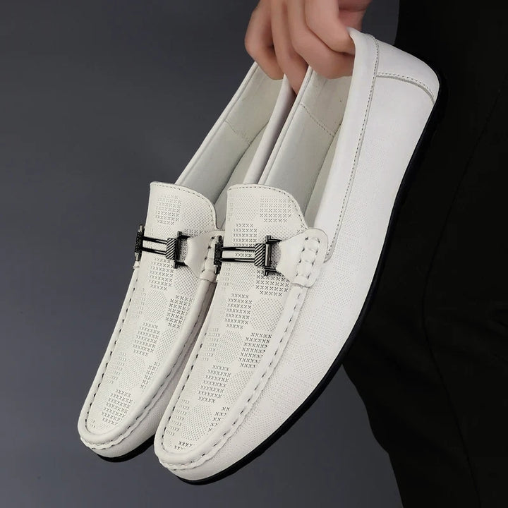 Men's Moccasin Loafers with Pattern & Slip-On | Casual