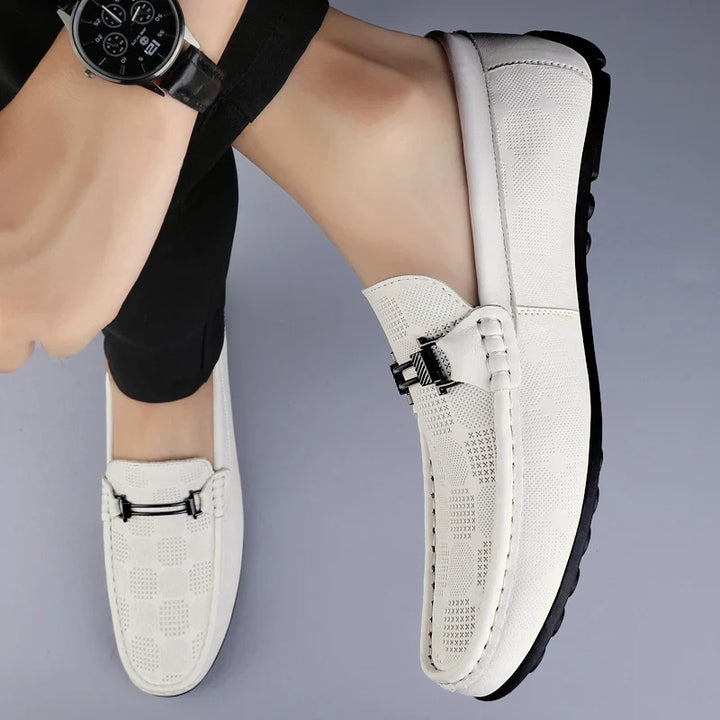 Men's Moccasin Loafers with Pattern & Slip-On | Casual