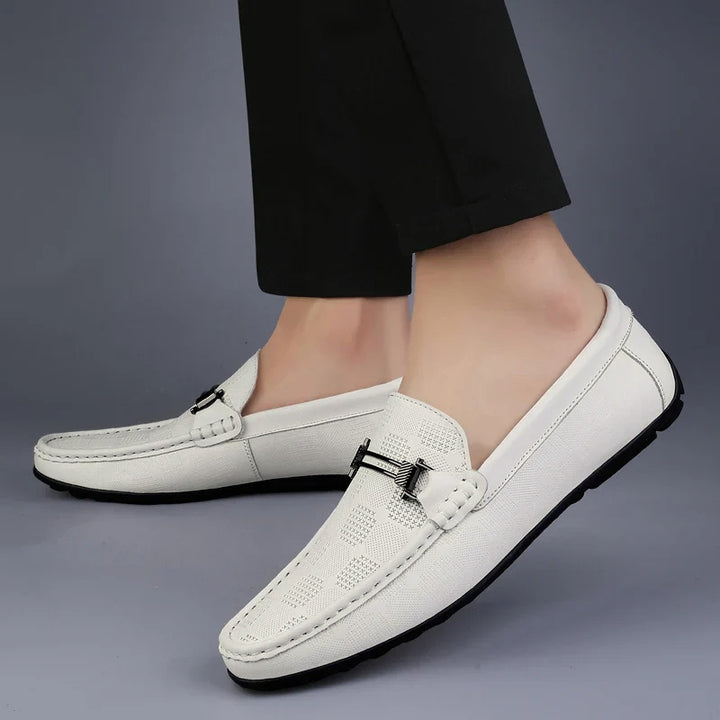 Men's Moccasin Loafers with Pattern & Slip-On | Casual