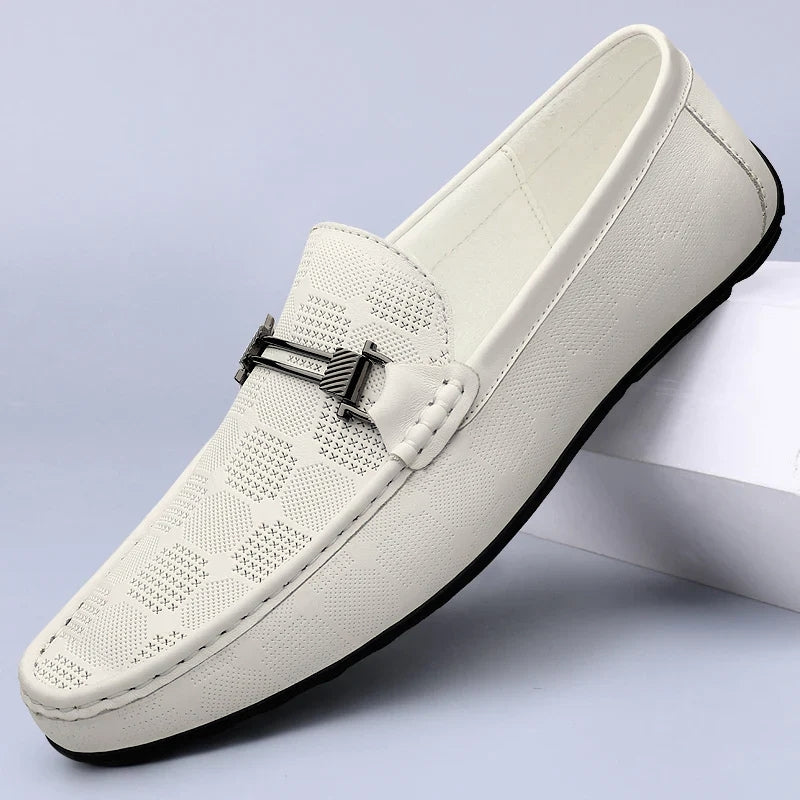 Men's Moccasin Loafers with Pattern & Slip-On | Casual