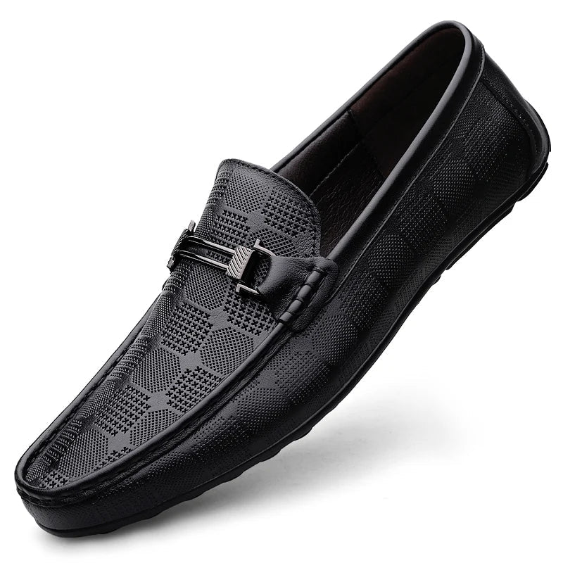 Men's Moccasin Loafers with Pattern & Slip-On | Casual