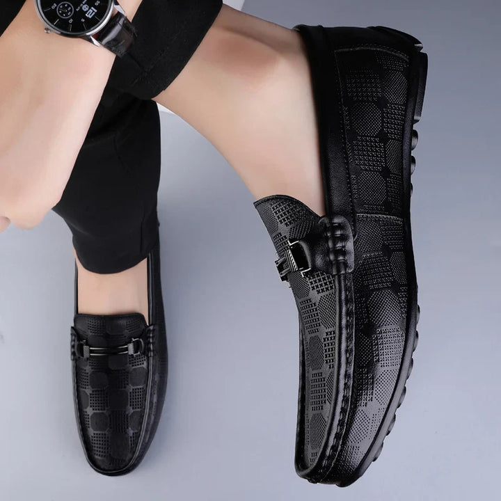 Men's Moccasin Loafers with Pattern & Slip-On | Casual