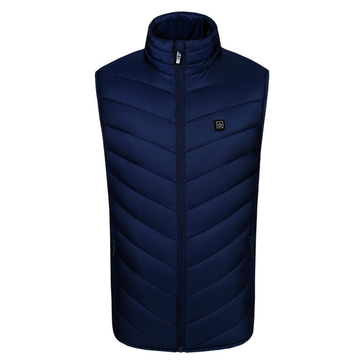 Men's Puffer Heated Vest with Stand Collar & USB Charging | Winter