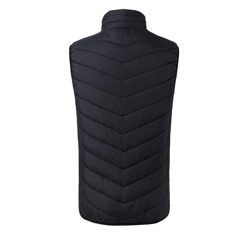 Men's Puffer Heated Vest with Stand Collar & USB Charging | Winter
