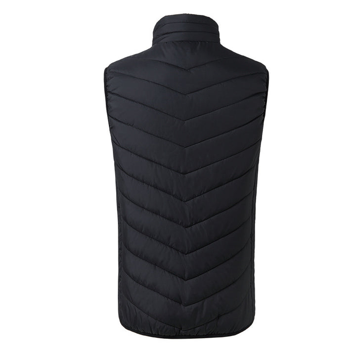 Men's Puffer Heated Vest with Stand Collar & USB Charging | Winter