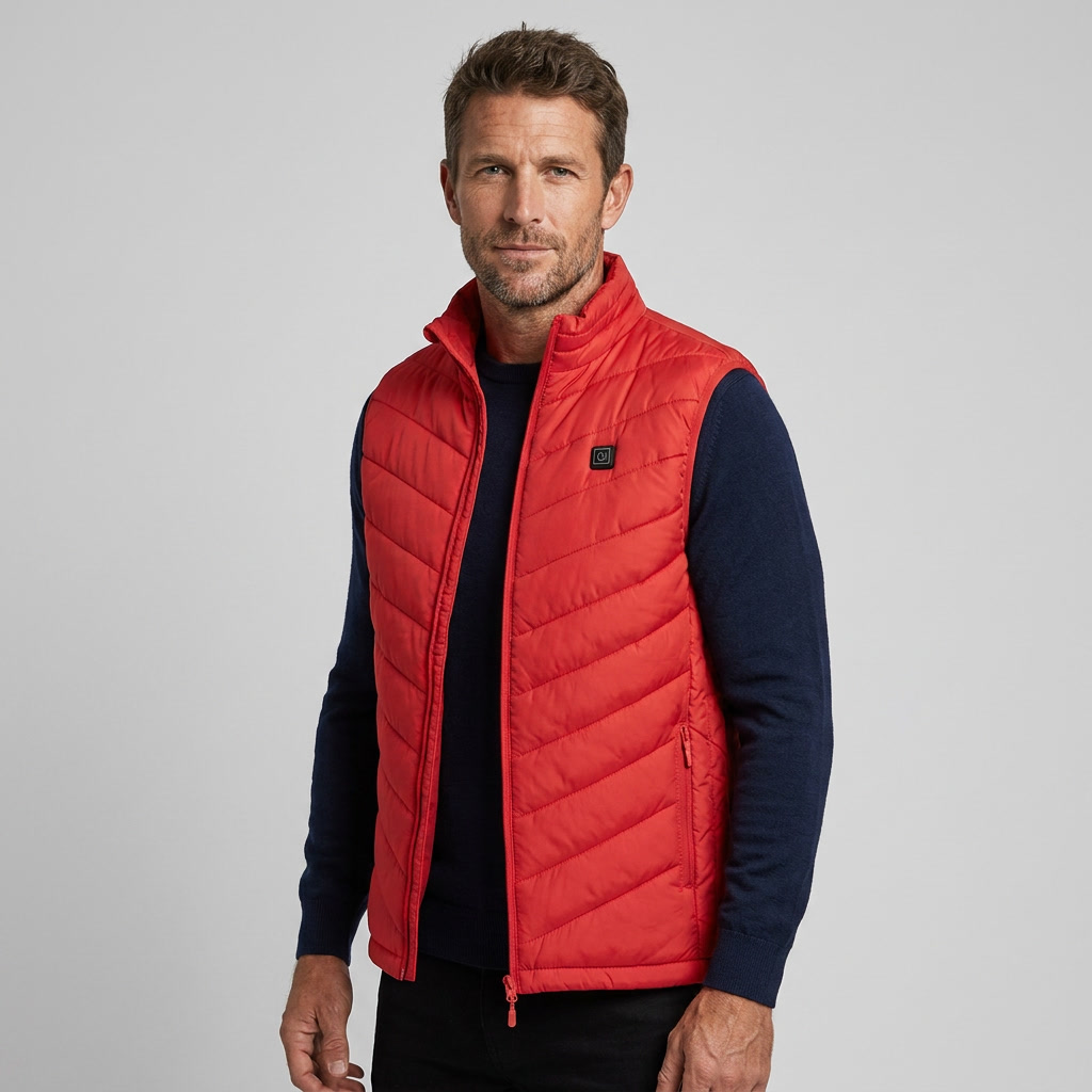 Men's Puffer Heated Vest with Stand Collar & USB Charging | Winter