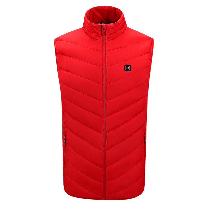 Men's Puffer Heated Vest with Stand Collar & USB Charging | Winter