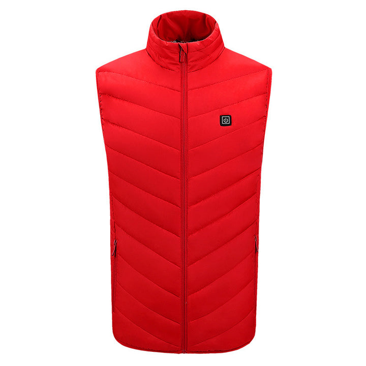Men's Puffer Heated Vest with Stand Collar & USB Charging | Winter