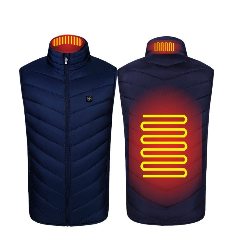 Men's Puffer Heated Vest with Stand Collar & USB Charging | Winter