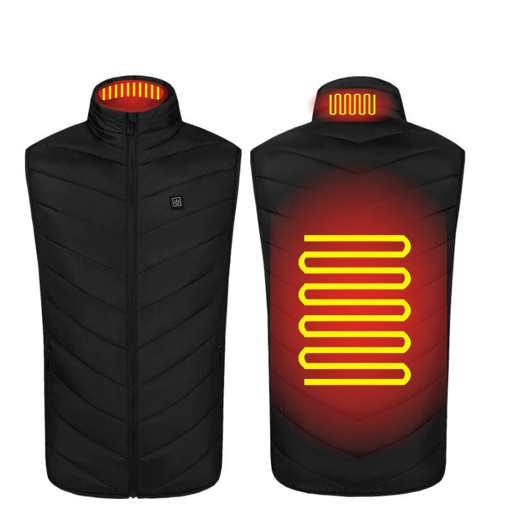 Men's Puffer Heated Vest with Stand Collar & USB Charging | Winter