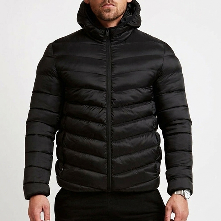 Men's Puffer Jacket Zip | Hooded