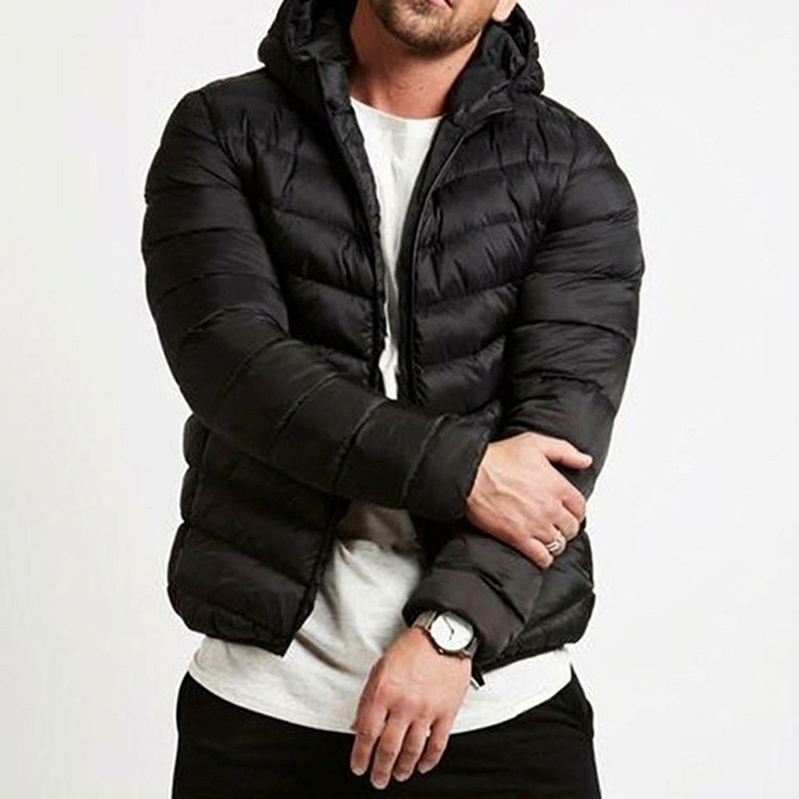 Men's Puffer Jacket Zip | Hooded