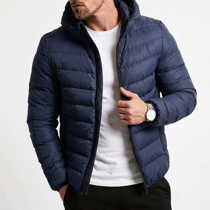 Men's Puffer Jacket Zip | Hooded