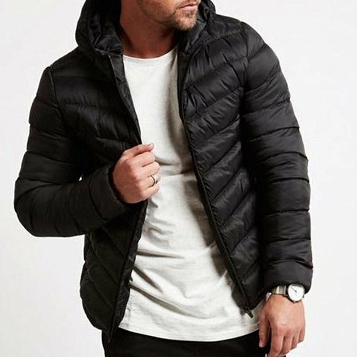 Men's Puffer Jacket Zip | Hooded