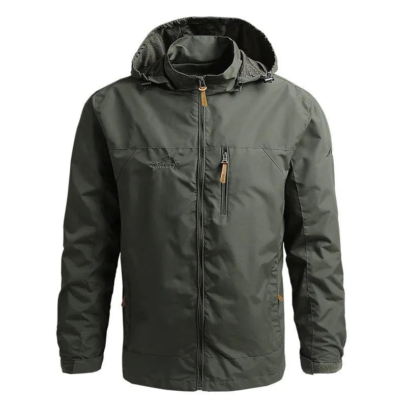 Men's Rain Jacket with Hood & Zip Chest Pocket | Outdoor