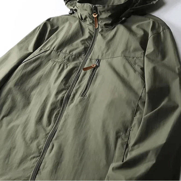 Men's Rain Jacket with Hood & Zip Chest Pocket | Outdoor