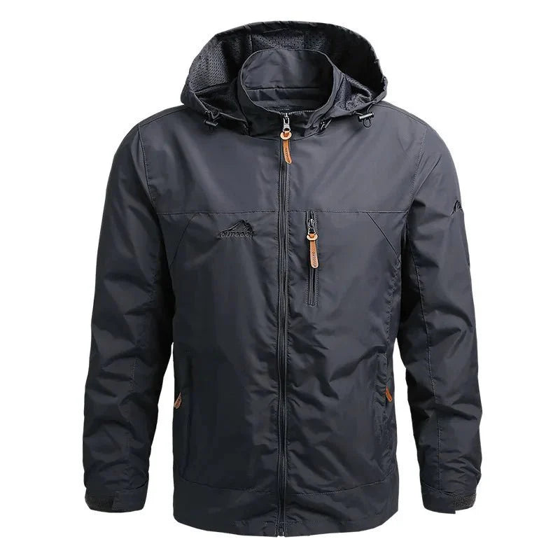 Men's Rain Jacket with Hood & Zip Chest Pocket | Outdoor