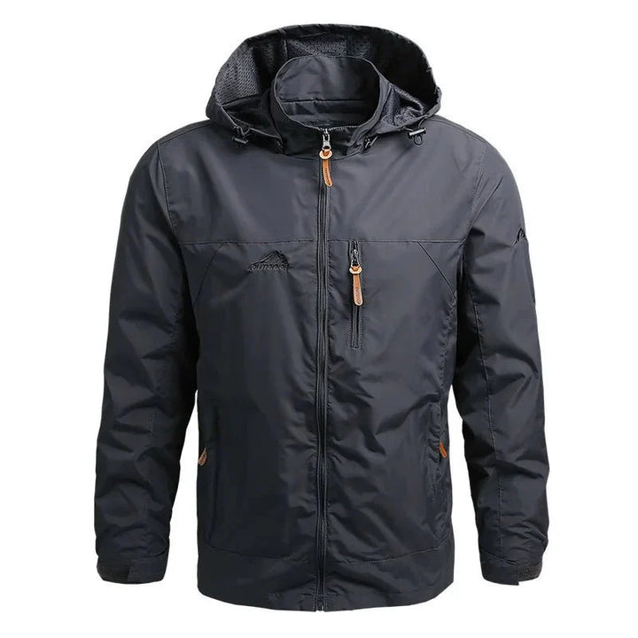 Men's Rain Jacket with Hood & Zip Chest Pocket | Outdoor