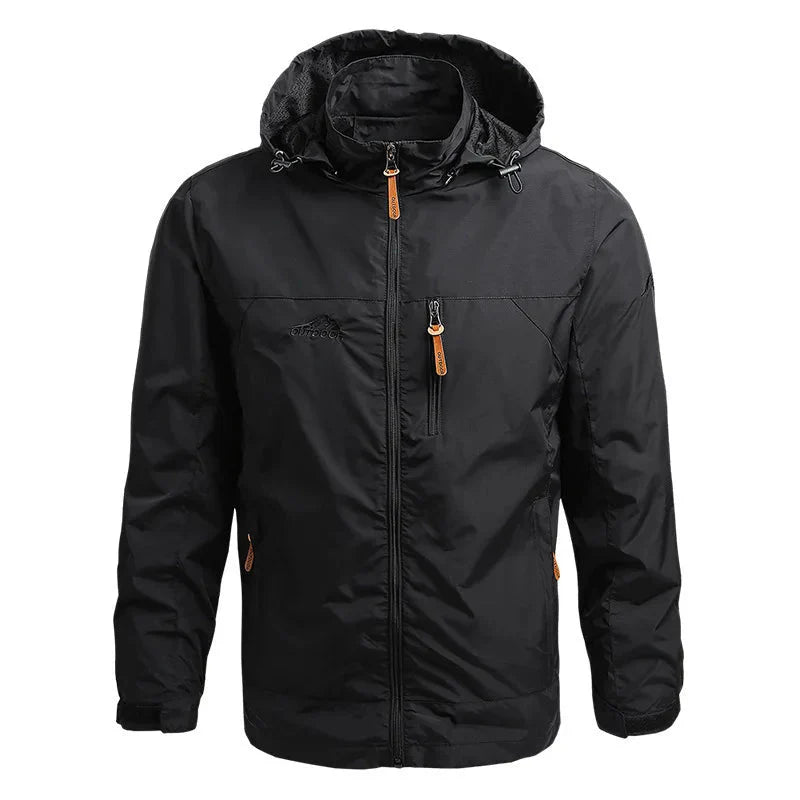 Men's Rain Jacket with Hood & Zip Chest Pocket | Outdoor