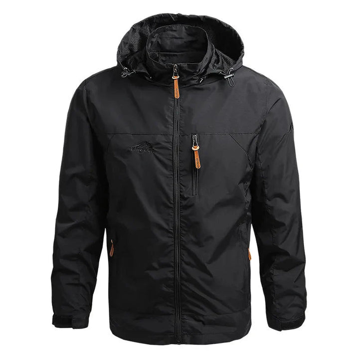 Men's Rain Jacket with Hood & Zip Chest Pocket | Outdoor