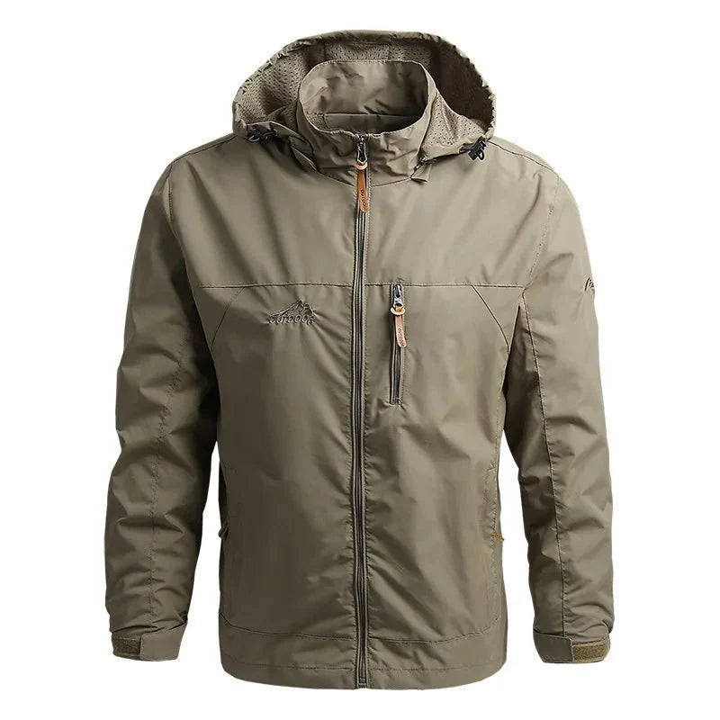 Men's Rain Jacket with Hood & Zip Chest Pocket | Outdoor