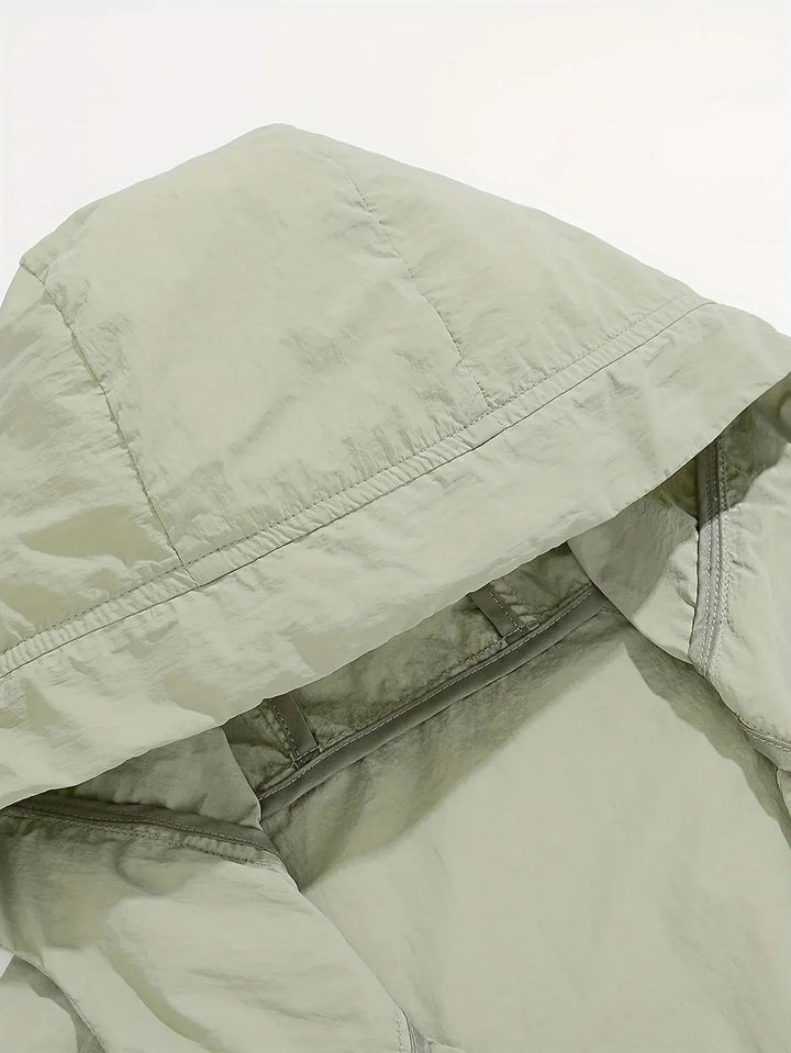 Men's Rain Jacket with Hood & Zip Pockets | Casual