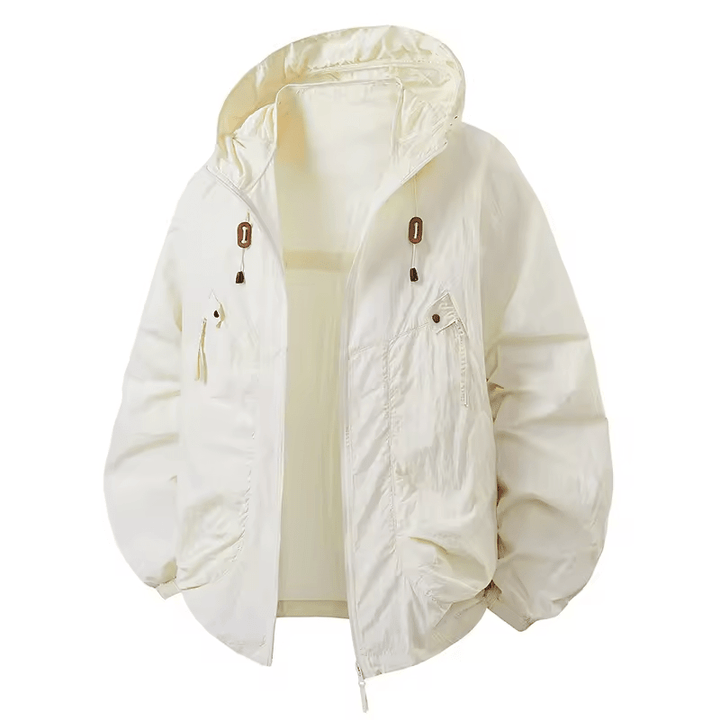 Men's Rain Jacket with Hood & Zip Pockets | Casual