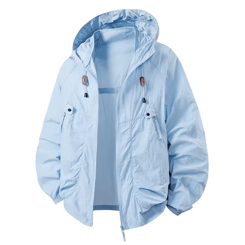 Men's Rain Jacket with Hood & Zip Pockets | Casual