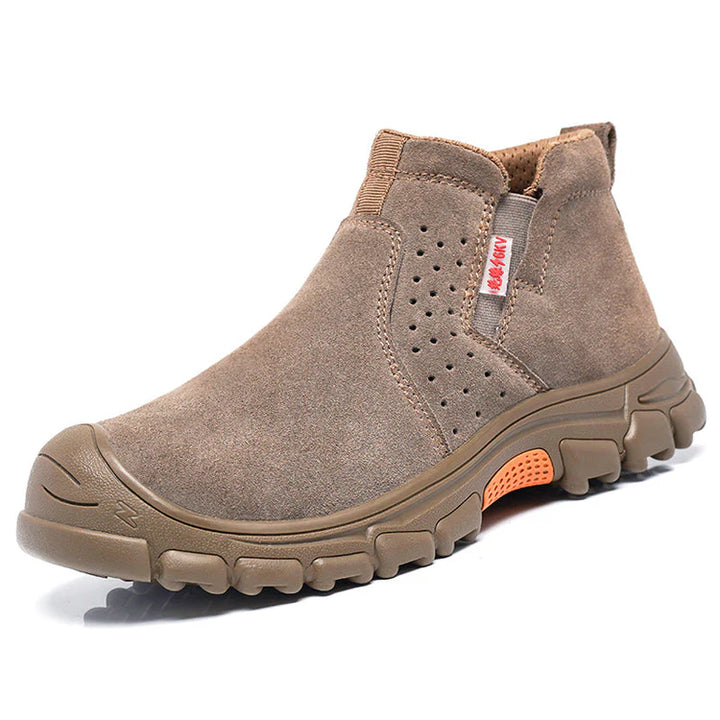Men's Safety Shoes with Elastic Side Panel & Lug Sole | Work Boot