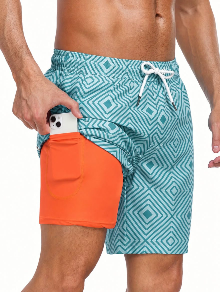 Men's Shorts Drawstring Printed | Swim