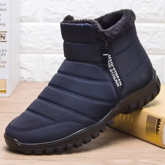 Men's Snow Boots with Fleece Lining & Side Zip | Ankle