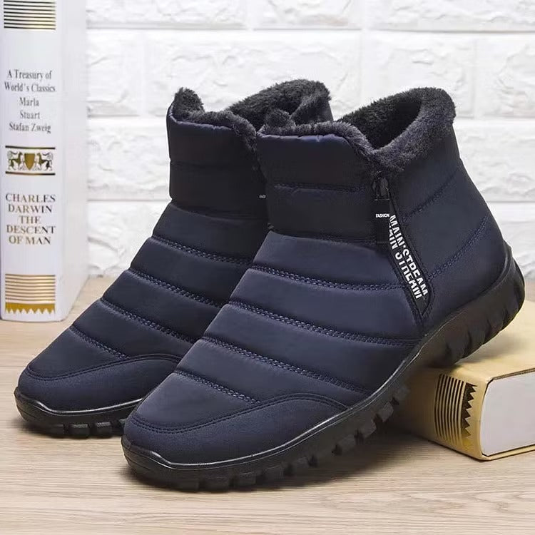 Men's Snow Boots with Fleece Lining & Side Zip | Ankle